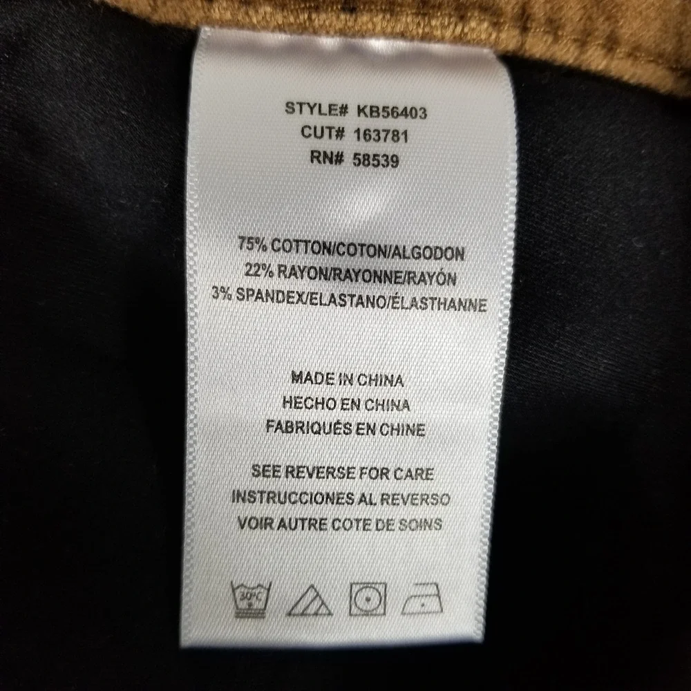 Kut from the Kloth Corduroy Pants Womens 8 Brown High Rise Wide Leg KB56403